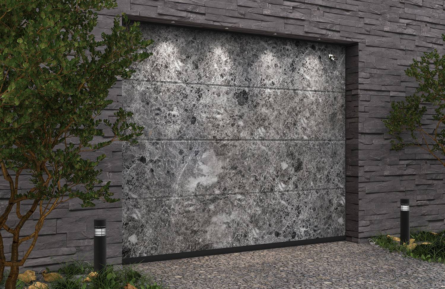 Секционные ворота с фотопечатью