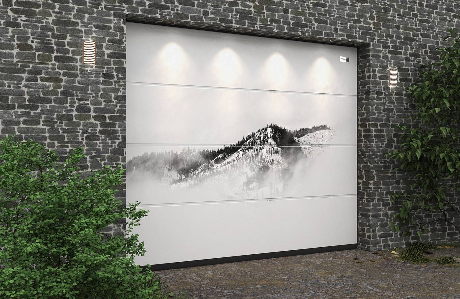 Секционные ворота с фотопечатью